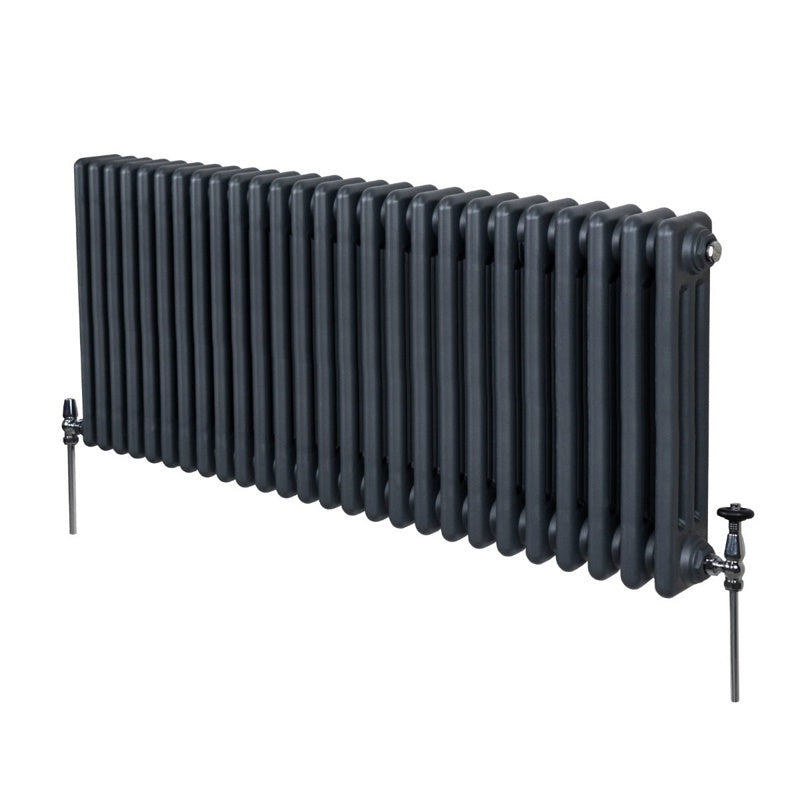 Traditional 3 Column Radiator - 600 x 1192mm - Anthracite Grey