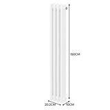 Traditional 3 Column Radiator - 1500 x 202mm - White