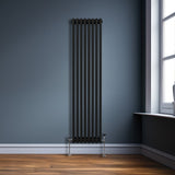 Traditional 3 Column Radiator - 1800 x 382mm - Black