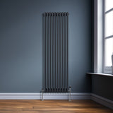 Traditional 3 Column Radiator - 1800 x 472mm - Anthracite Grey