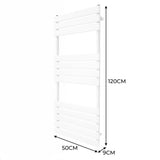 Flat Panel Towel Radiator  1200mm x 500mm  White