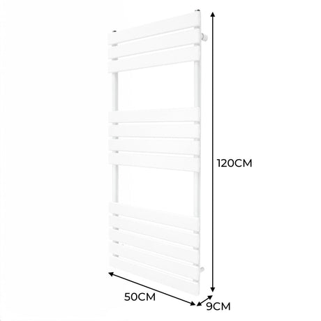 Flat Panel Towel Radiator  1200mm x 500mm  White