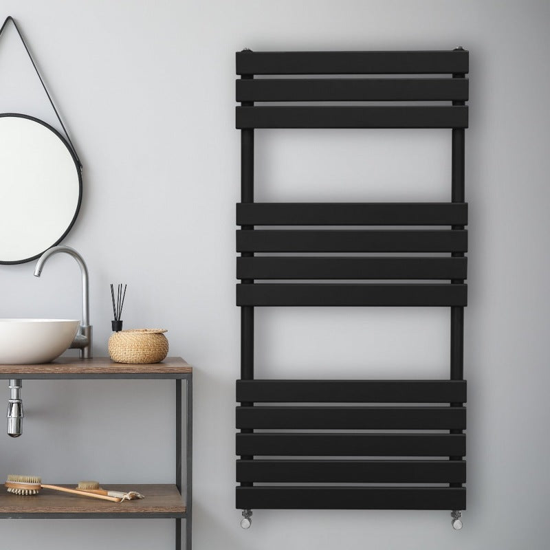 Flat Panel Towel Radiator  1200mm x 600mm  Black