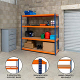 S-Rax 4 Shelf Racking - 180cm x 180cm x 60cm