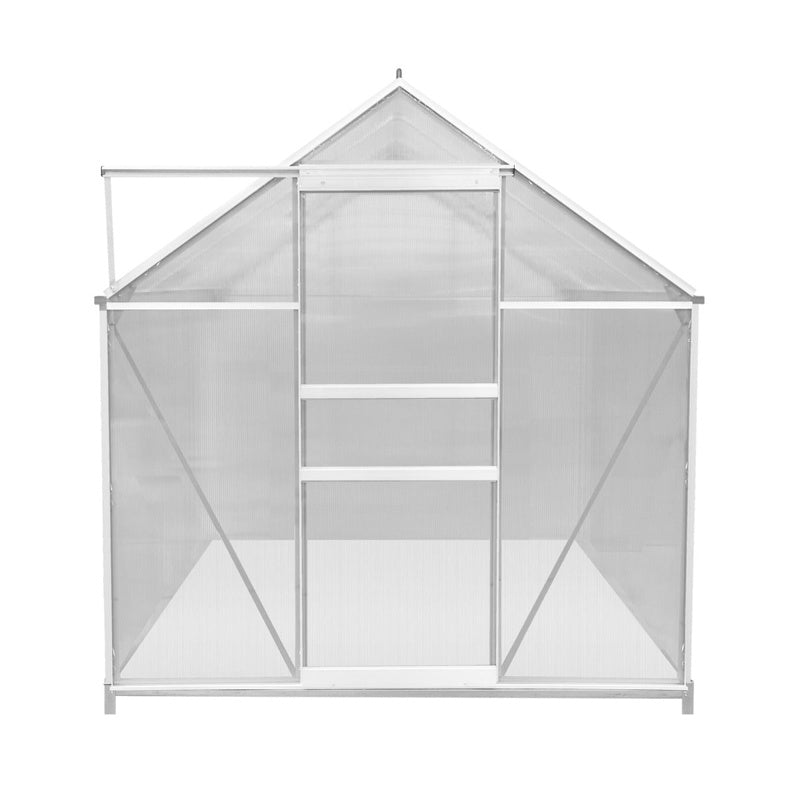 Polycarbonate Greenhouse 6ft x 6ft with Base – Silver