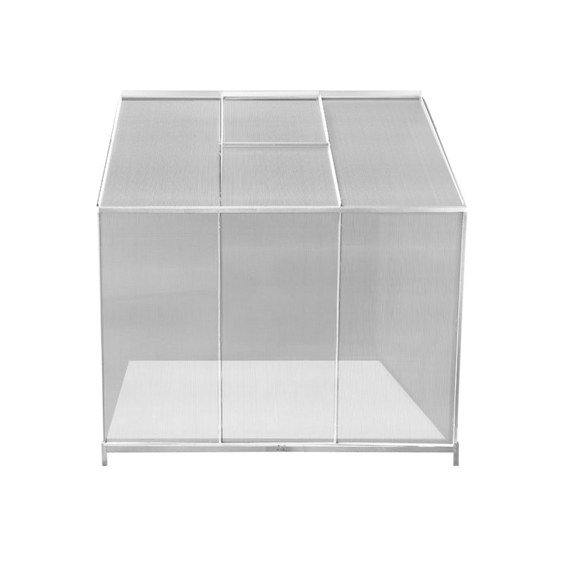 Polycarbonate Greenhouse 6ft x 6ft with Base – Silver