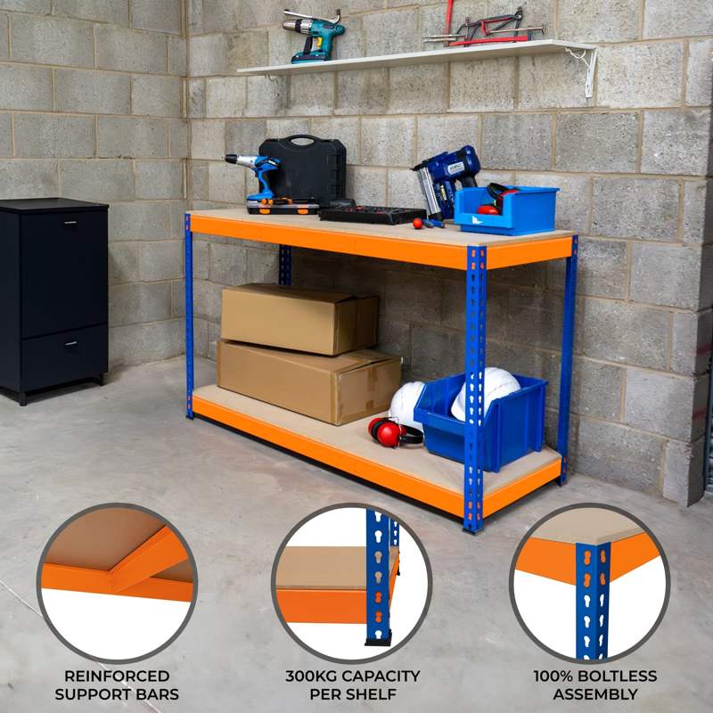 S-Rax 2 Tier Workbench - 180cm x 60cm x 90cm