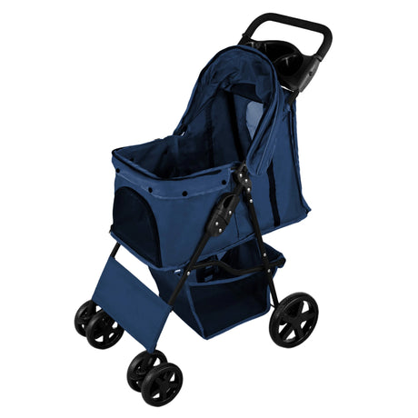 Pet Stroller with Rain Cover  Navy Blue