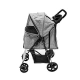 Pet Stroller with Rain Cover & Caddy Bag - Woven Grey