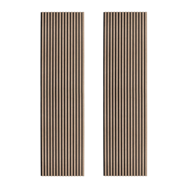 Acoustic Slat Wall Panels x 2 - Light Walnut