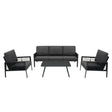 Aluminium 4 Piece Sofa Set - Anthracite Grey