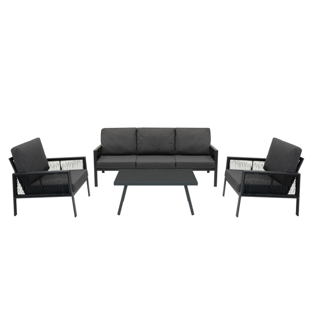 Aluminium 4 Piece Sofa Set - Anthracite Grey