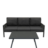 Aluminium 4 Piece Sofa Set - Anthracite Grey