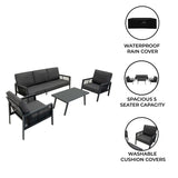 Aluminium 4 Piece Sofa Set - Anthracite Grey