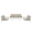 Aluminium 4 Piece Sofa Set - White