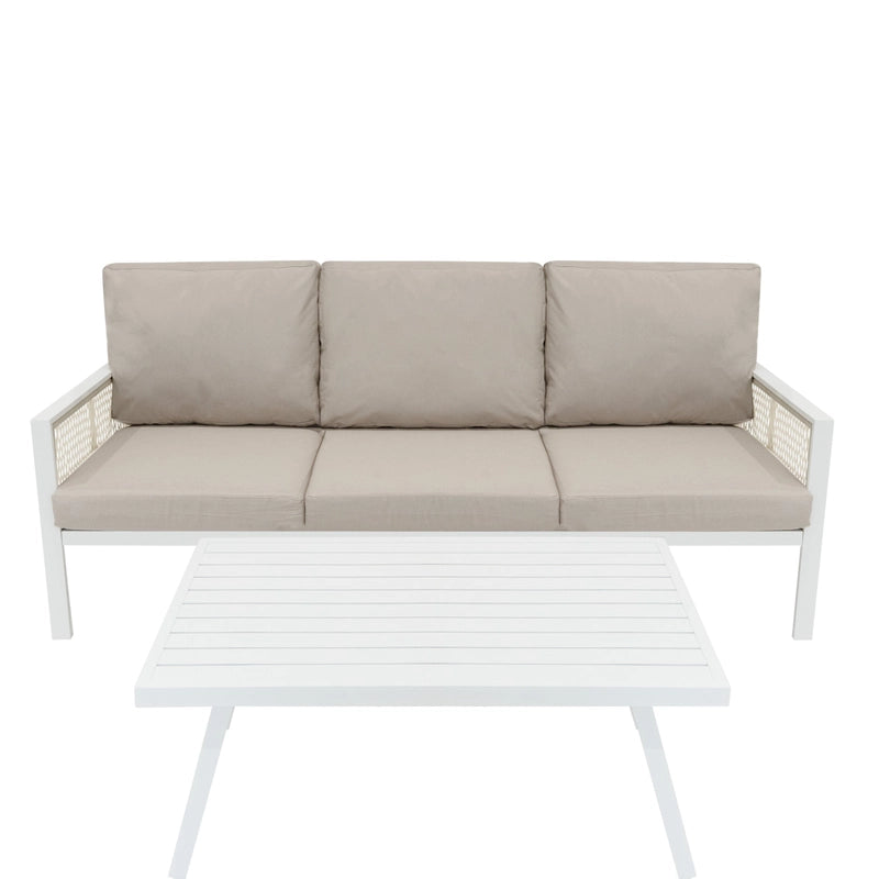 Aluminium 4 Piece Sofa Set - White
