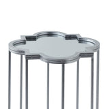 Quarter Foil Mirrored Set Of Two Side Tables