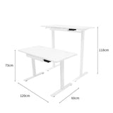 Electric Standing Desk With Drawer - 120cm x 60cm