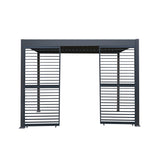 Anthracite Aluminium Pergola With 2 x Shutter Panels - 3m x 3m