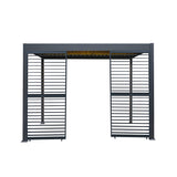 Anthracite Aluminium Pergola With LED Lights & 2 x Shutter Panels - 3m x 3m