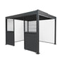 Anthracite Aluminium Pergola With White Blinds & 2 Shutter Panels - 3m x 3m