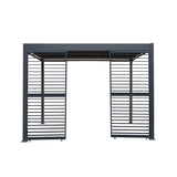 Anthracite Aluminium Pergola With White Blinds & 2 Shutter Panels - 3m x 3m