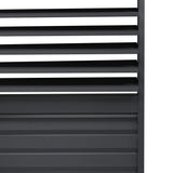 Anthracite Aluminium Pergola With White Blinds & 2 Shutter Panels - 3m x 3m