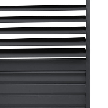 Anthracite Aluminium Pergola With White Blinds & 2 Shutter Panels - 3m x 3m