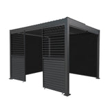 Aluminium Pergola With Anthracite Blinds & 2 Shutter Panels - 3m x 3m