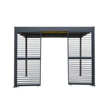 Aluminium Pergola With Anthracite Blinds, 2 x Side Panels & LED Lights - 3m x 3m