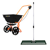 Rotary Spreader & 100cm Lawn Leveller - Green