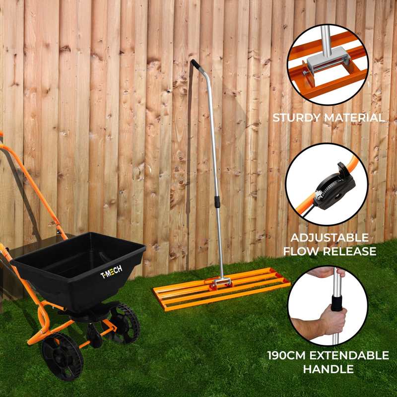 Rotary Spreader & 100cm Lawn Leveller - Orange