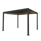 Anthracite Aluminium Pergola With LED Lights - 3m x 4m