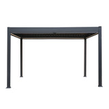 Anthracite Aluminium Pergola With White Blinds - 3m x 4m