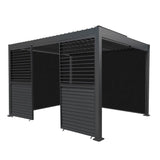 Aluminium Pergola With Anthracite Blinds & 2 Shutter Panels - 3m x 4m