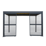 Aluminium Pergola With Anthracite Blinds, 2 x Side Panels & LED Lights - 3m x 4m