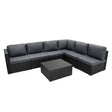 Serafina Rattan Modular 7 Piece Furniture Set - Black