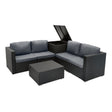 Serafina Rattan Modular 6 Piece Furniture Set – Black