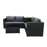 Serafina Rattan Modular 6 Piece Furniture Set – Black