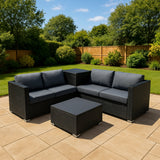 Serafina Rattan Modular 6 Piece Furniture Set – Black