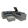 Rattan Modular 6 Piece Furniture Set  Grey