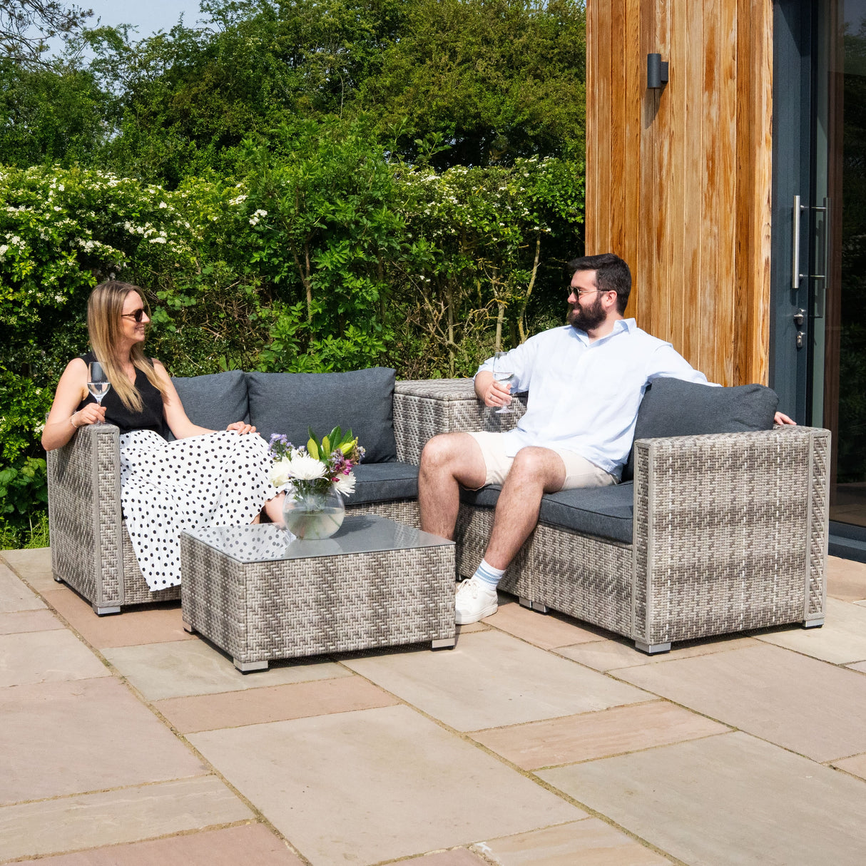 Rattan Modular 6 Piece Furniture Set  Grey