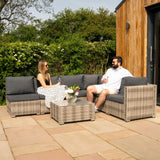 Rattan Modular 7 Piece Furniture Set & 700L Storage Box - Grey