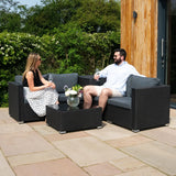 Rattan Modular 6 Piece Furniture Set & 700L Storage Box  Black