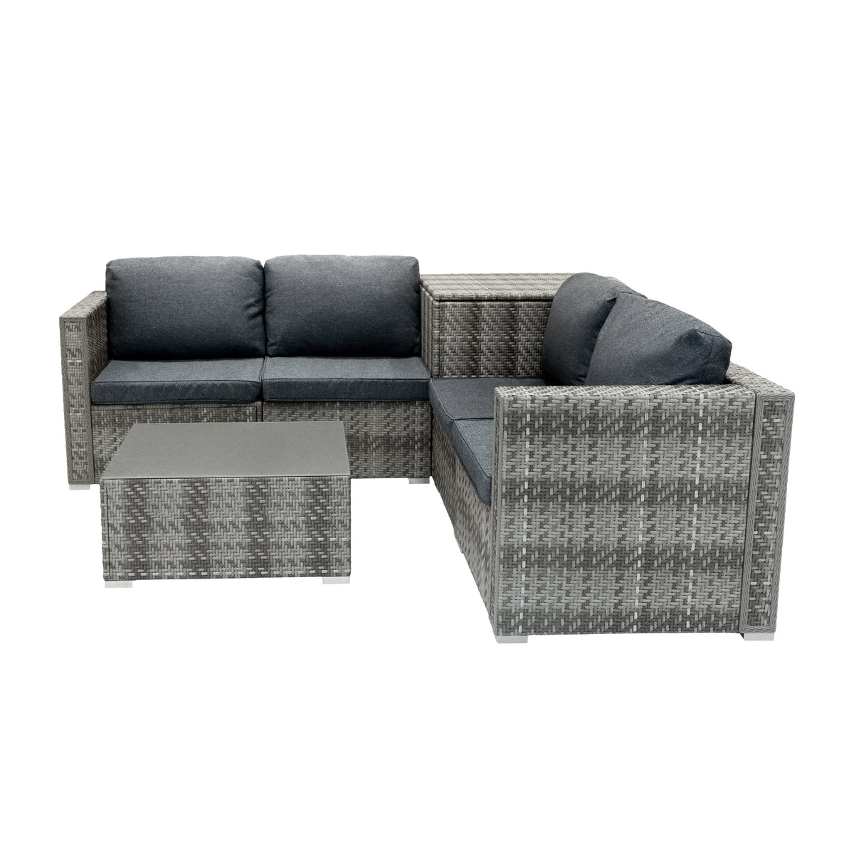 Marielle Rattan Modular 6 Piece Furniture Set & 996L Storage Box – Grey