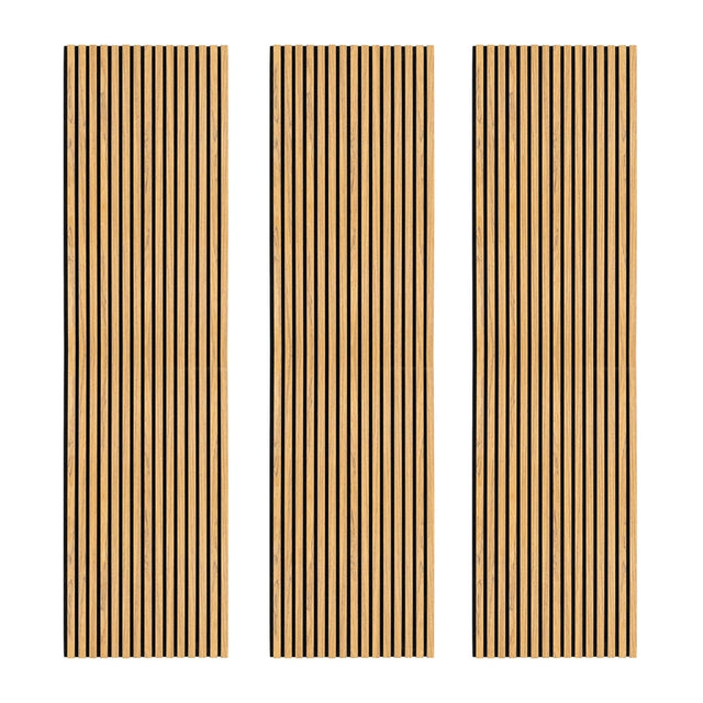 Acoustic Slat Wall Panels x 3 - Oak