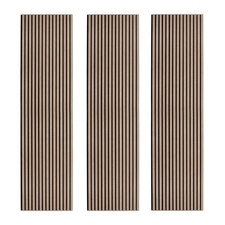 Acoustic Slat Wall Panels x 3 - Light Walnut