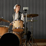 Acoustic Slat Wall Panels x 3  Anthracite Grey