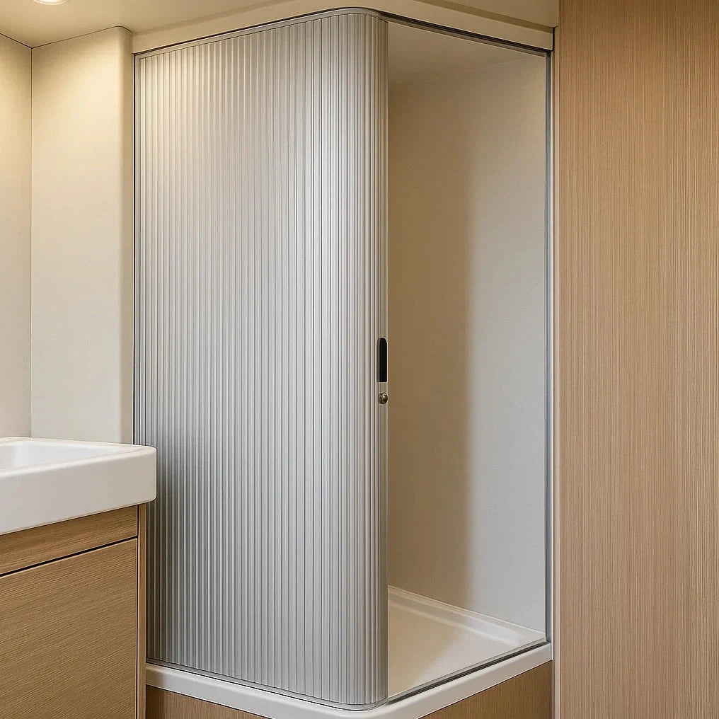 Tambour Shower Door  Silver