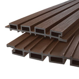 WPC Slatted Wall Cladding x 4 Panels  Brown